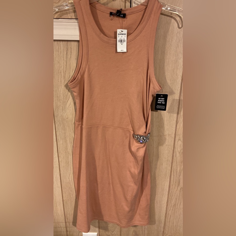 Womens brand new tan Express sleeveless dress